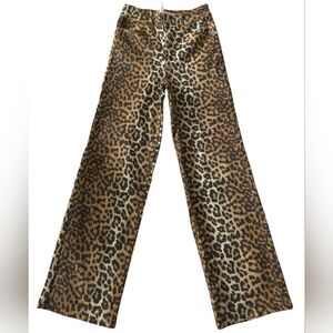 YAS Wide Leg Leopard Print Jeans